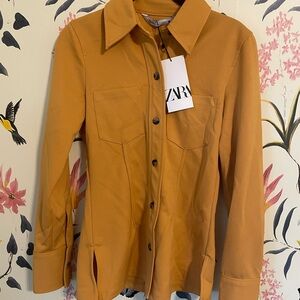 Zara Mustard Yellow Button-Up Shirt